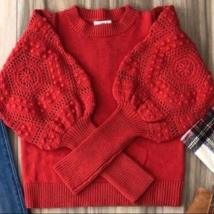 Fate Red Sleeve Detail Sweater